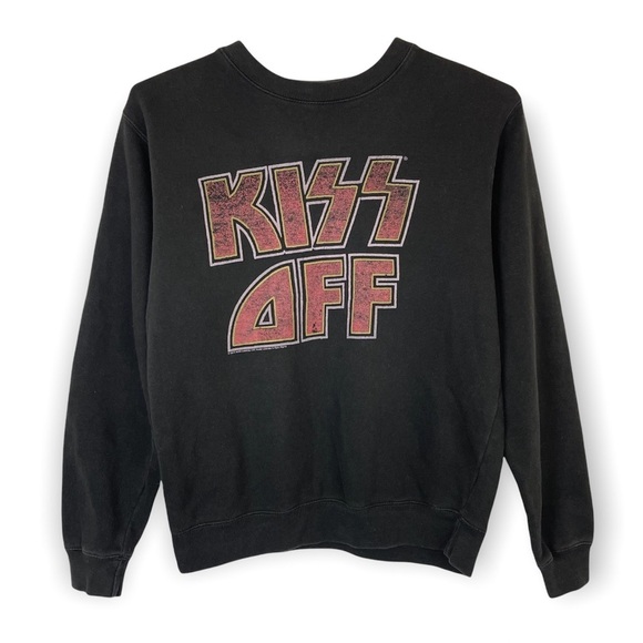 Junk Food Clothing Kiss Off sweatshirt Sweater Graphic black red size XS/S - Picture 2 of 6